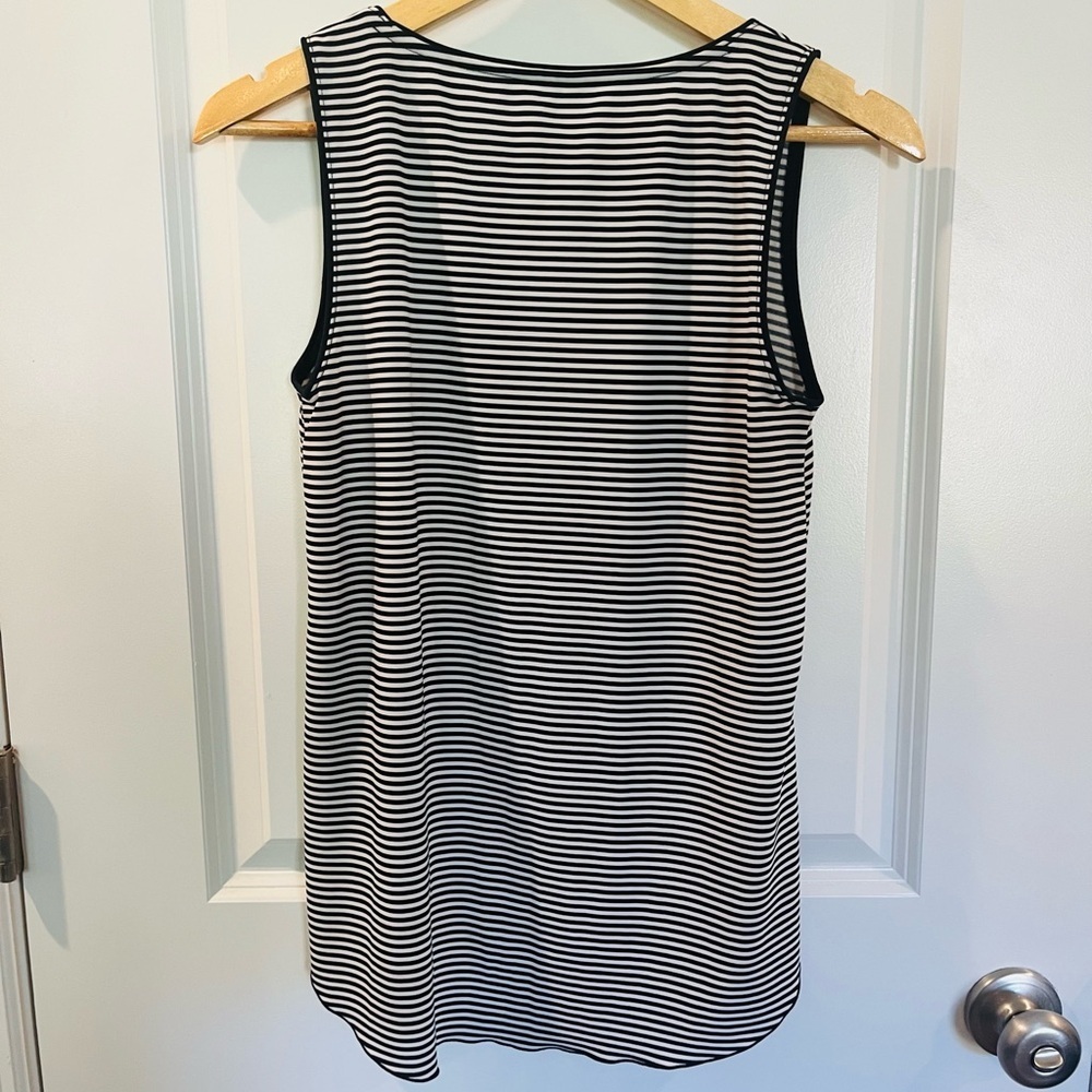 Ann Taylor Navy and White Striped Blouse - Picture 3 of 3